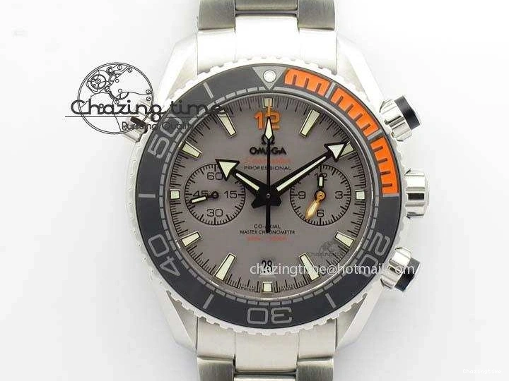 1223 Planet Ocean Master Chronometer Chrono SS OM 1:1 Best Edition Gray Dial On SS Bracelet A Reliable 8180
